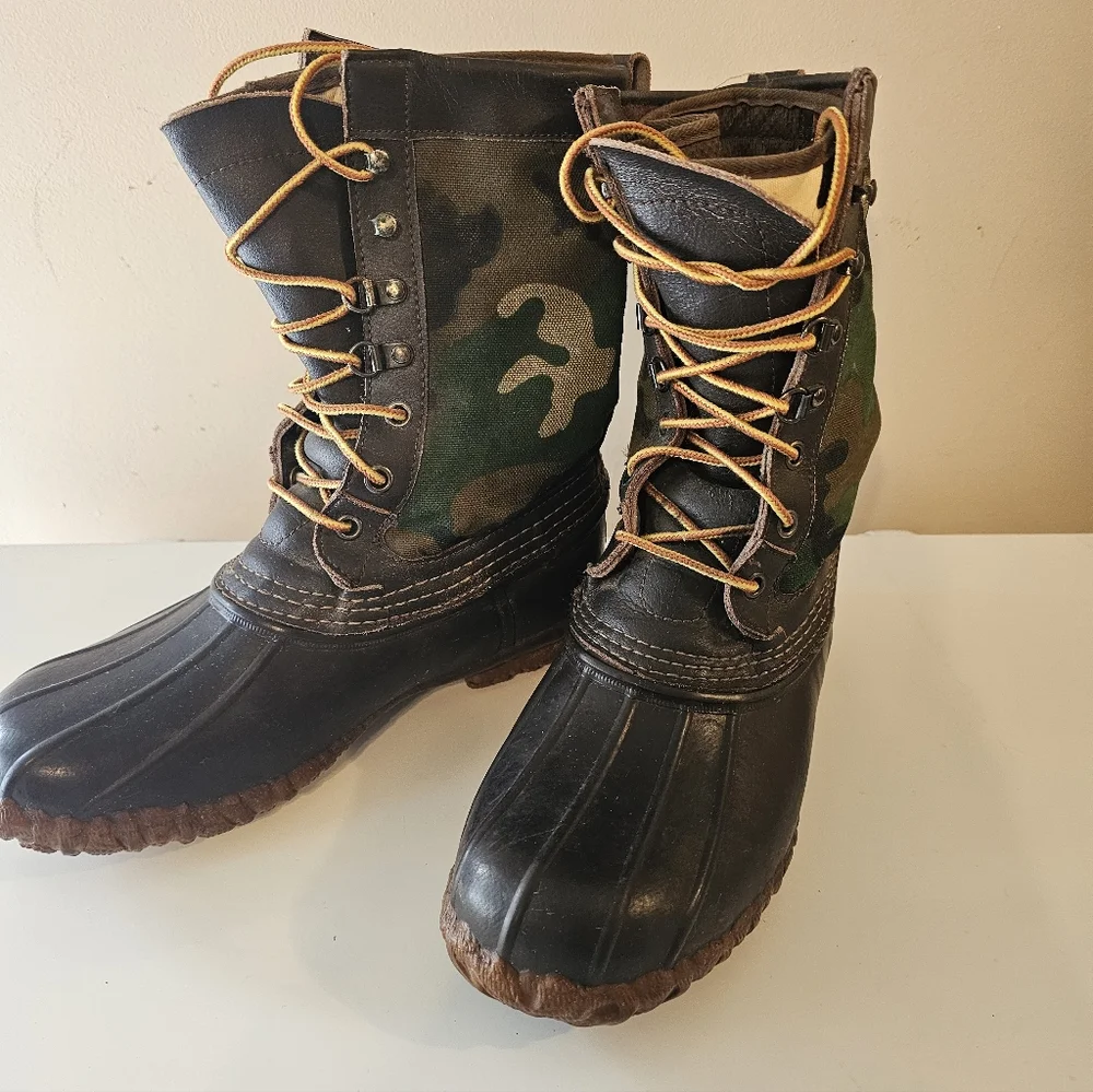 VTG 80s Lacrosse Buckmaster Camouflage Duck Waterproof Boots Sz 7